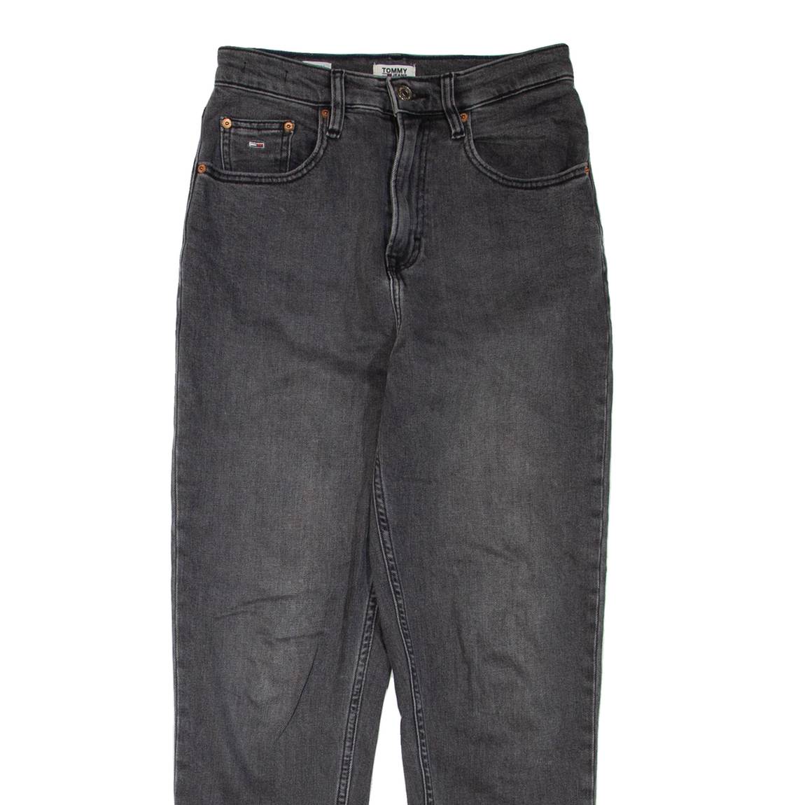 TOMMY HILFIGER High Rise Womens Jeans Grey Regular Mom W26 L32