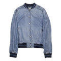 DIESEL Womens Blue Polyester Blend Bomber Jacket XS Jersey Ribbed Cuffs