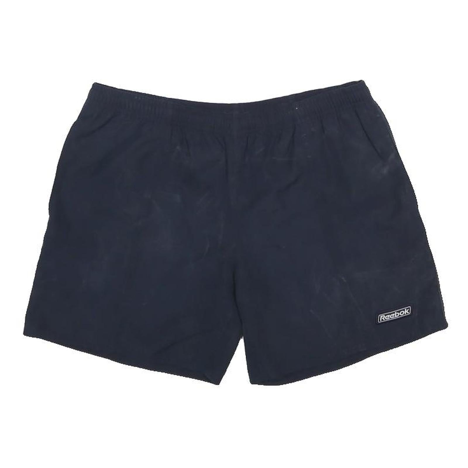 REEBOK Boys Shorts Navy L W30 Casual Sports Logo Polyester Elastic Waist