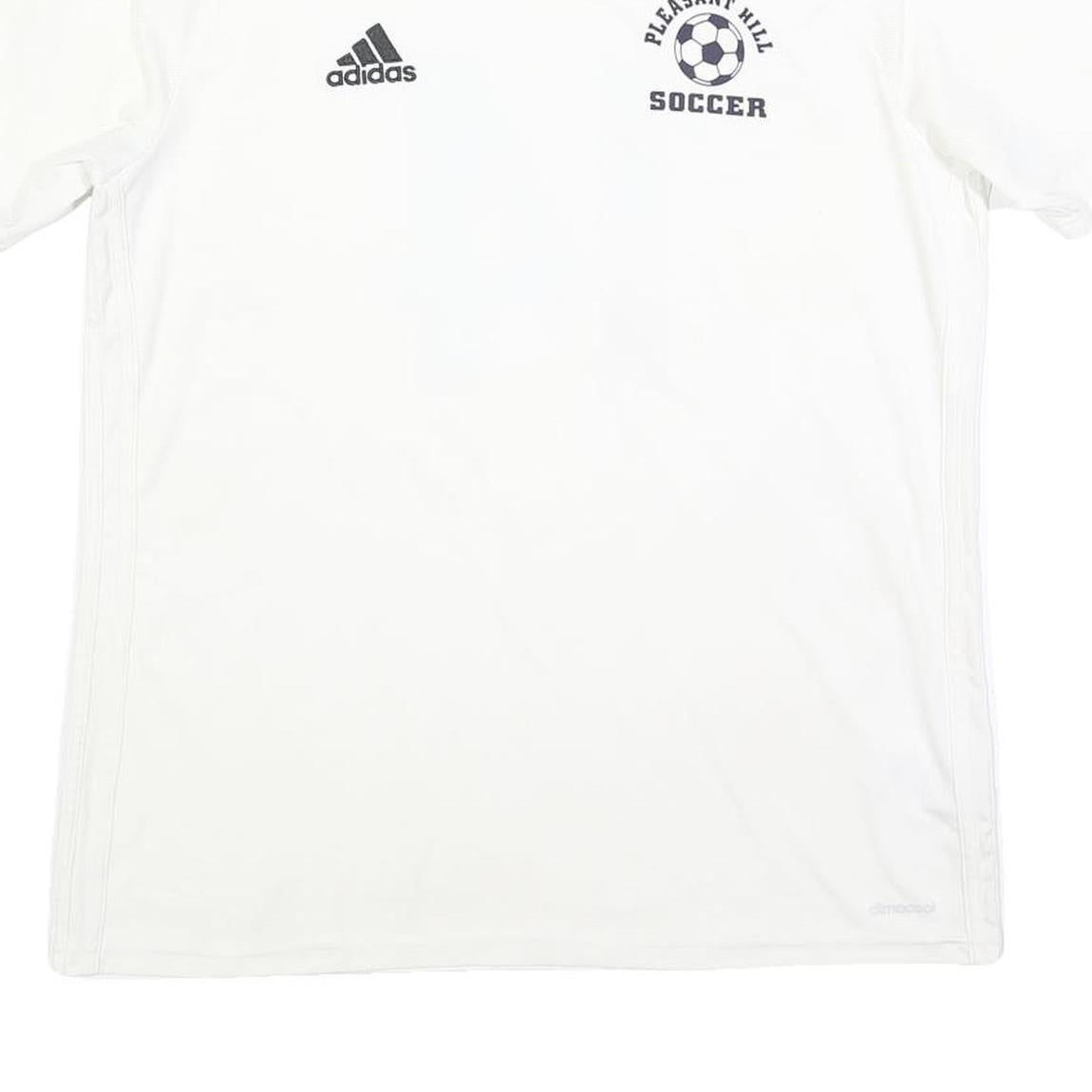 ADIDAS Mens White Pleasant Hill Soccer Graphic T-Shirt L Short Sleeve V-Neck
