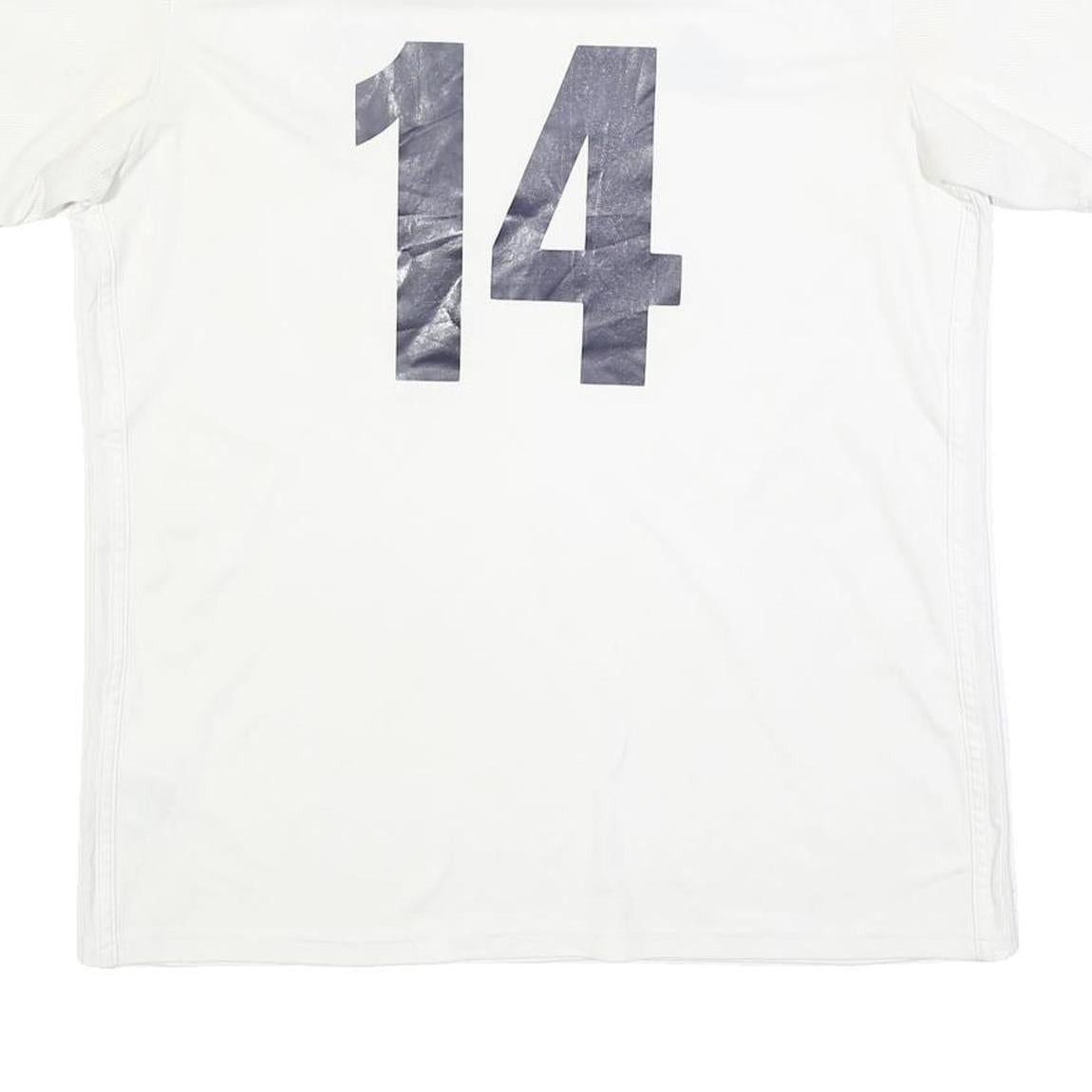 ADIDAS Mens White Pleasant Hill Soccer Graphic T-Shirt L Short Sleeve V-Neck