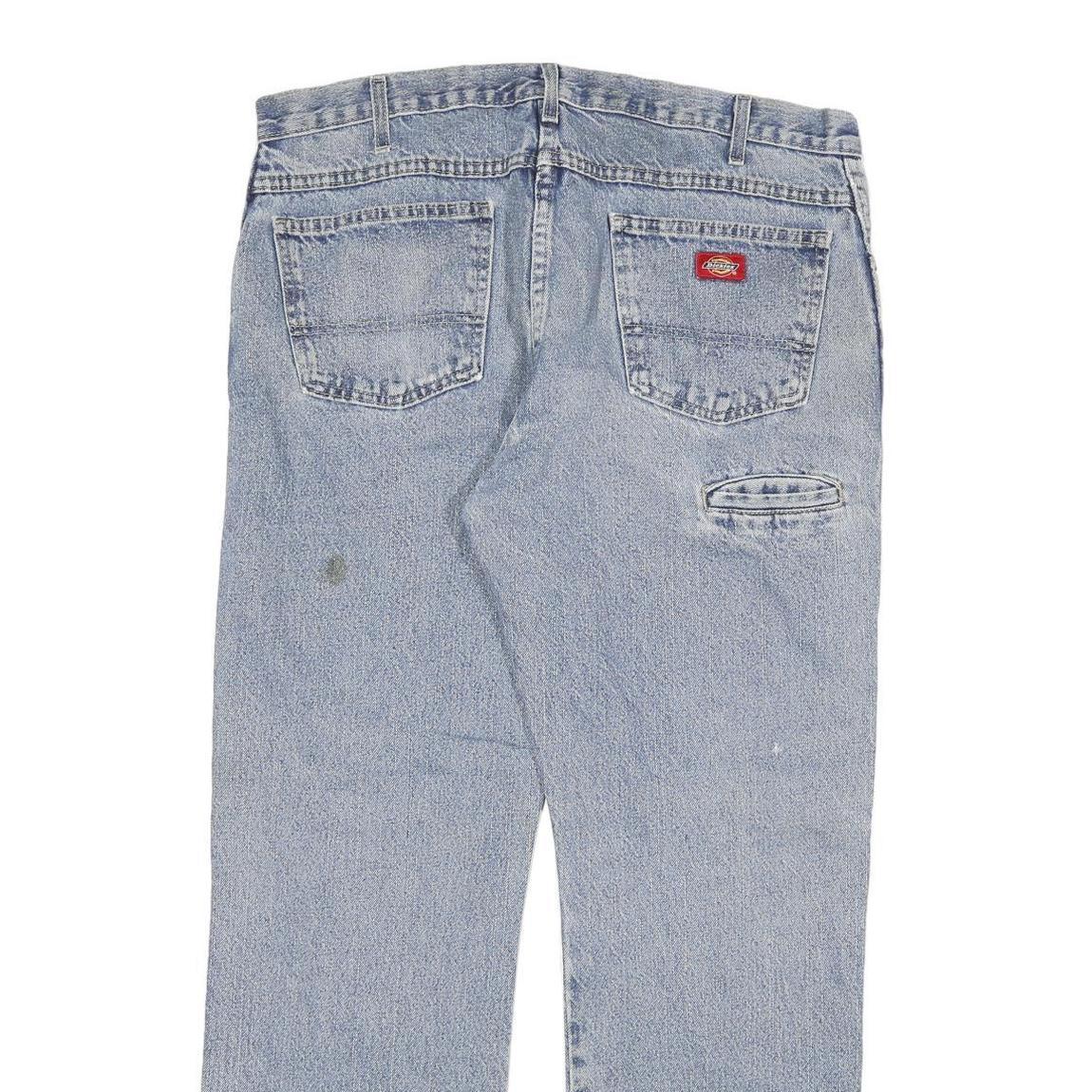 DICKIES Mens Jeans Blue Regular Straight Denim Medium W38 L30 Workwear