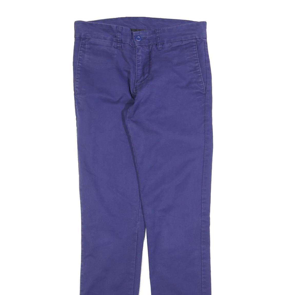 CARHARTT Mens Cotton Blend Purple Slim Straight Trousers W28 L31 Stylish Casual
