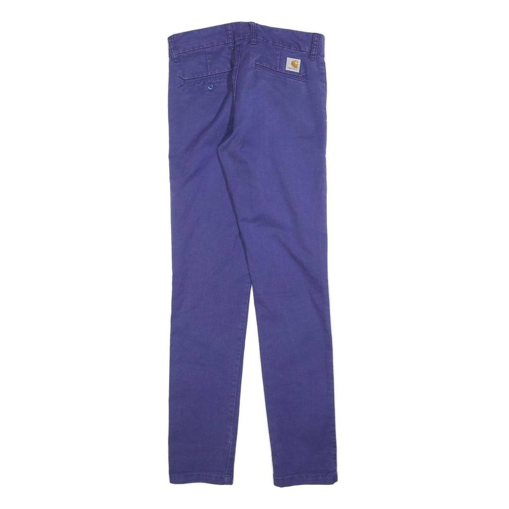 CARHARTT Mens Cotton Blend Purple Slim Straight Trousers W28 L31 Stylish Casual
