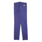 CARHARTT Mens Cotton Blend Purple Slim Straight Trousers W28 L31 Stylish Casual