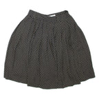 HIRSCH Womens Pleated Skirt Black Short Spotted S