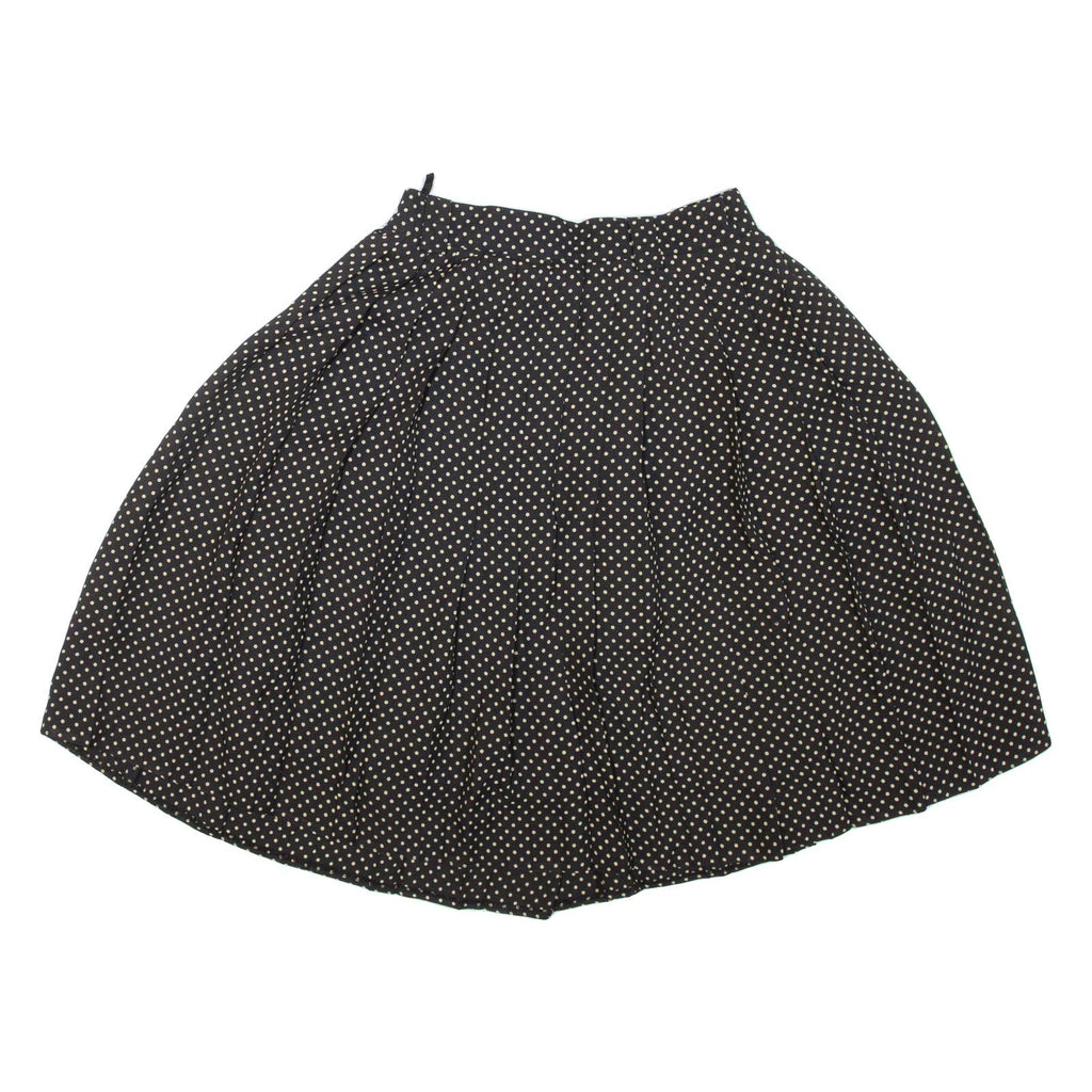 HIRSCH Womens Pleated Skirt Black Short Spotted S