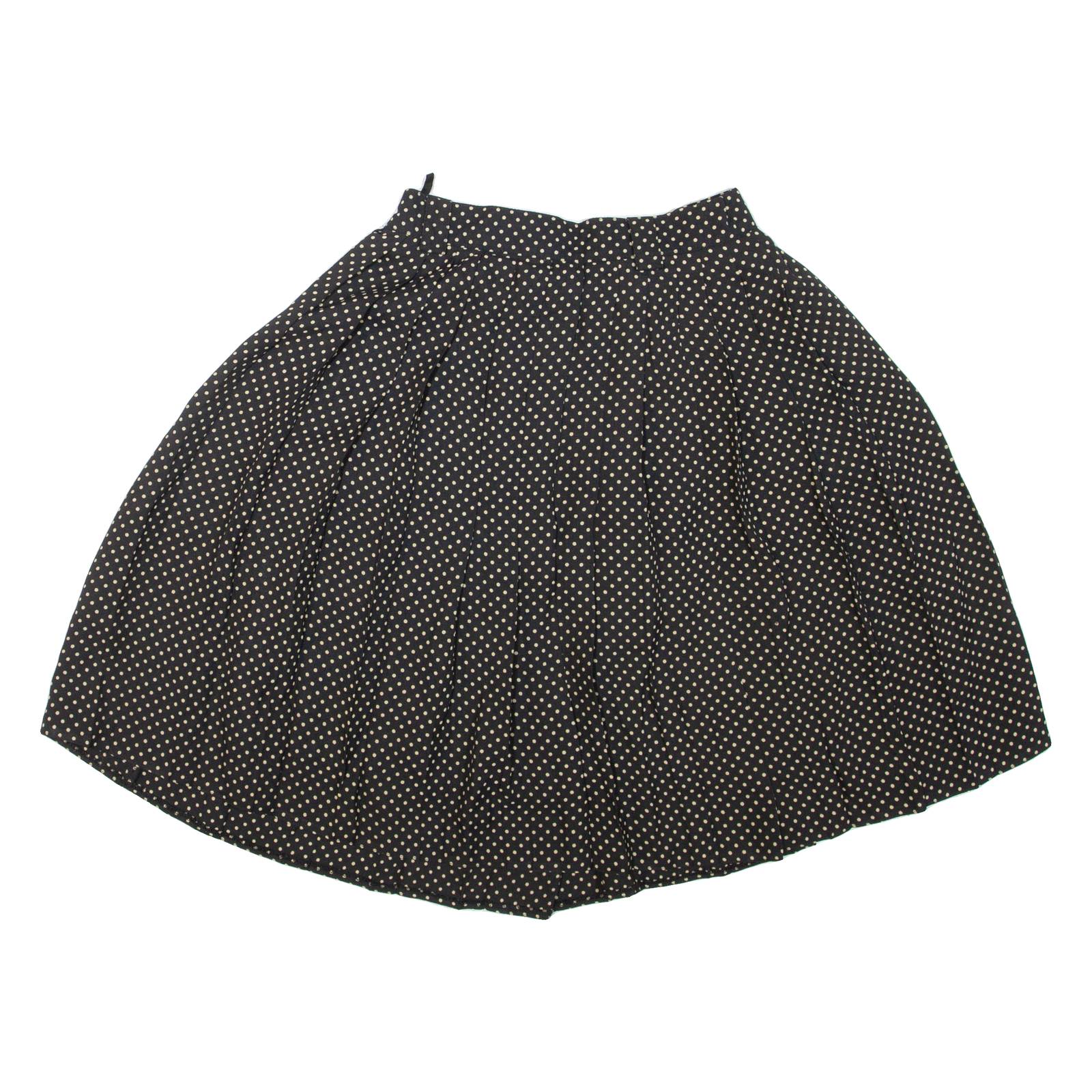 HIRSCH Womens Pleated Skirt Black Short Spotted S