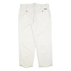 CHAPS Mens White Regular Fit Straight Leg Cotton Blend Trousers W36 L32 Casual