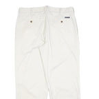 CHAPS Mens White Regular Fit Straight Leg Cotton Blend Trousers W36 L32 Casual