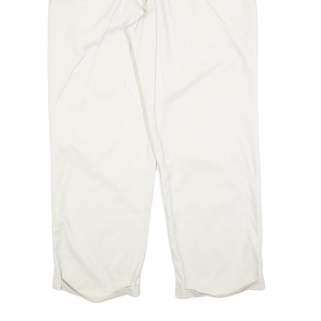 CHAPS Mens White Regular Fit Straight Leg Cotton Blend Trousers W36 L32 Casual