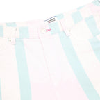TOMMY JEANS Womens Shorts White & Blue Striped Casual M W30 Denim Summer