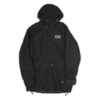 NIKE Mens Black Outdoor Jacket L Polyester Zip Hooded Plain Casual Sportswear