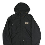 NIKE Mens Black Outdoor Jacket L Polyester Zip Hooded Plain Casual Sportswear