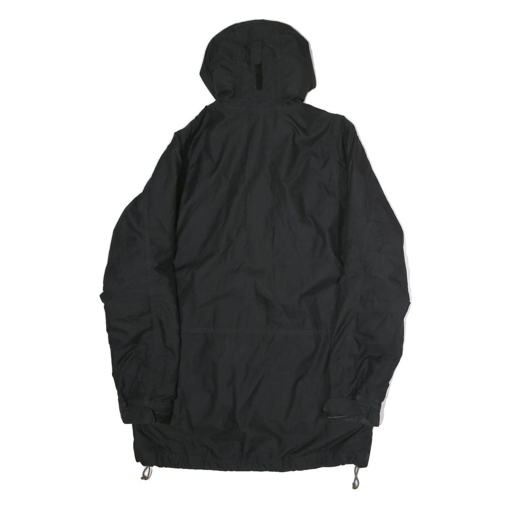 NIKE Mens Black Outdoor Jacket L Polyester Zip Hooded Plain Casual Sportswear