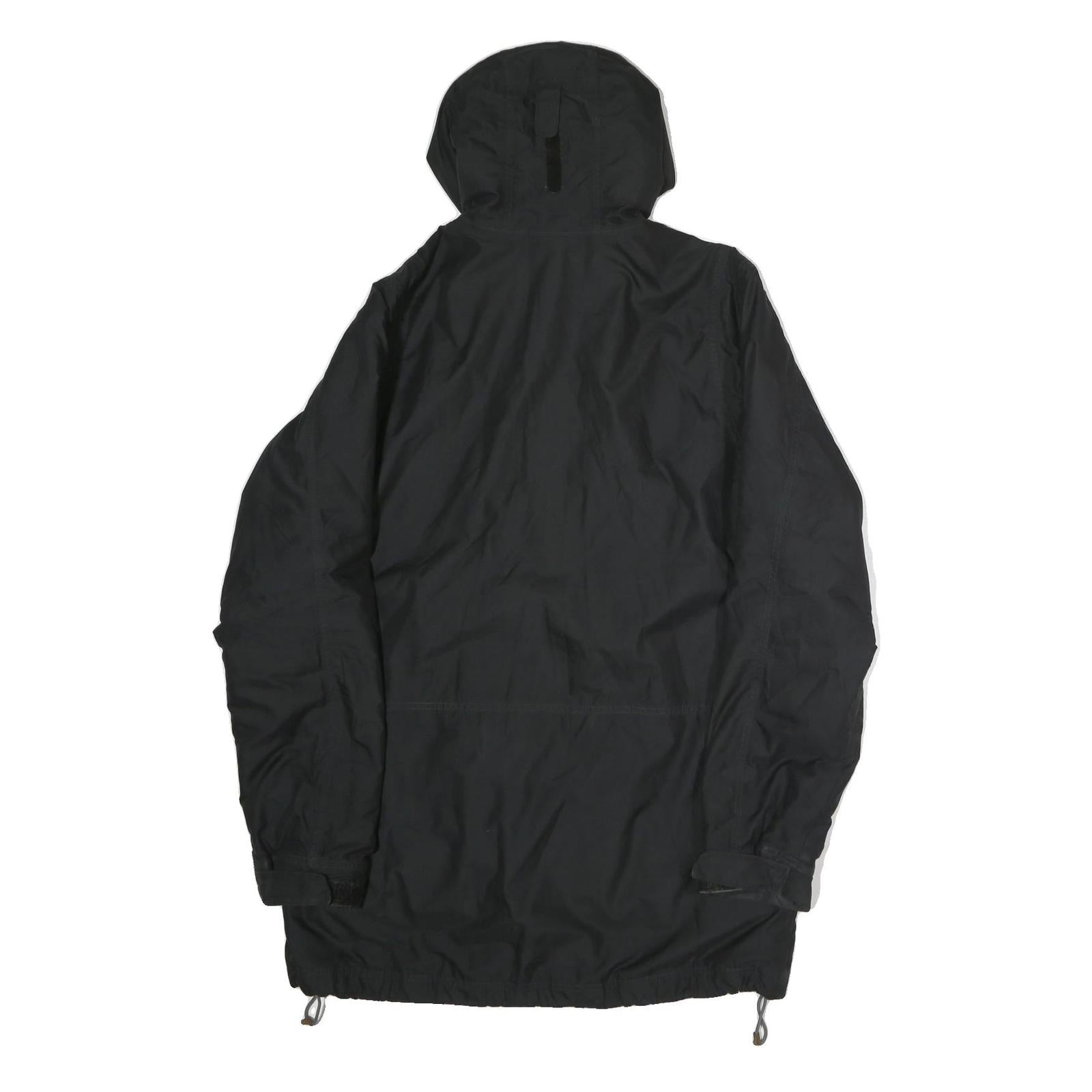 NIKE Mens Black Outdoor Jacket L Polyester Zip Hooded Plain Casual Sportswear