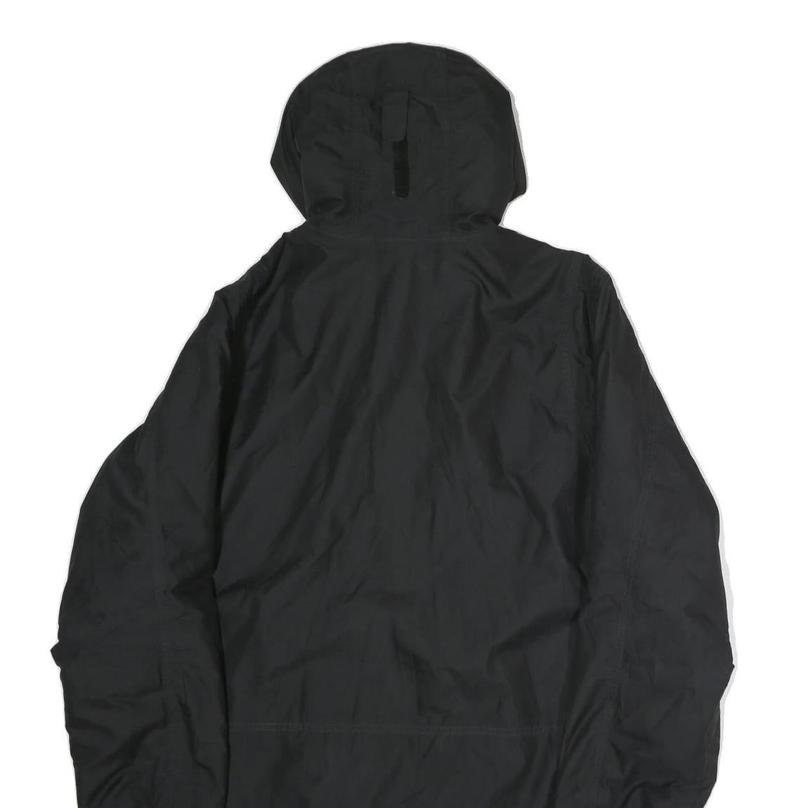 NIKE Mens Black Outdoor Jacket L Polyester Zip Hooded Plain Casual Sportswear