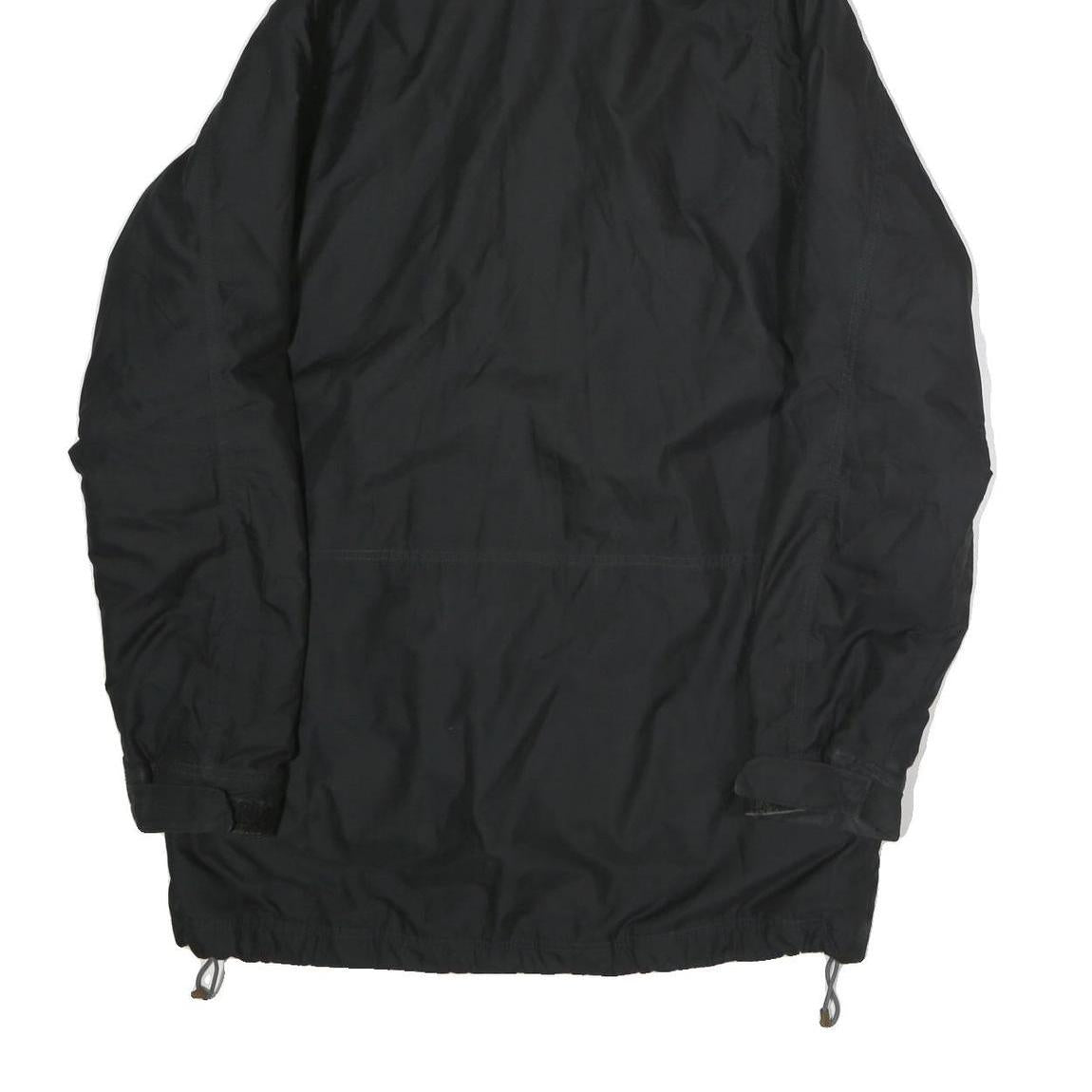 NIKE Mens Black Outdoor Jacket L Polyester Zip Hooded Plain Casual Sportswear