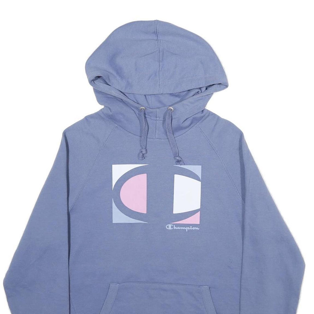 CHAMPION Mens Blue Pullover Hoodie M Cotton Blend Casual Wear