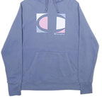 CHAMPION Mens Blue Pullover Hoodie M Cotton Blend Casual Wear