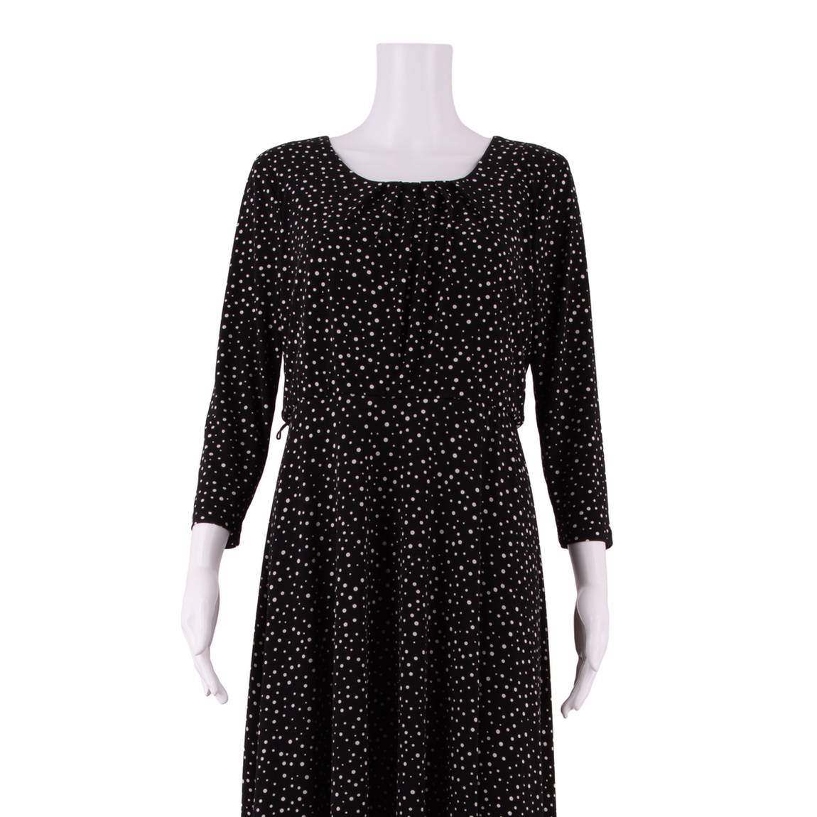 LAURA ASHLEY Womens Fit & Flare Dress Black Spotted Knee Length UK 12