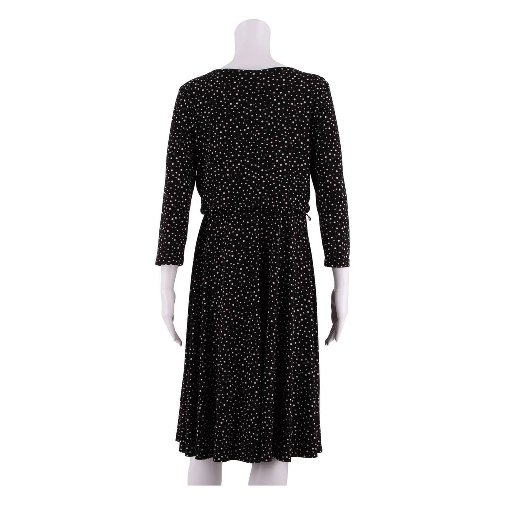 LAURA ASHLEY Womens Fit & Flare Dress Black Spotted Knee Length UK 12