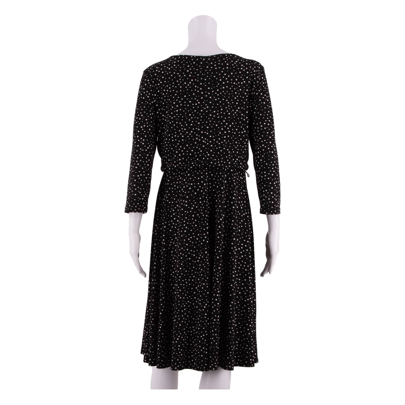 LAURA ASHLEY Womens Fit & Flare Dress Black Spotted Knee Length UK 12