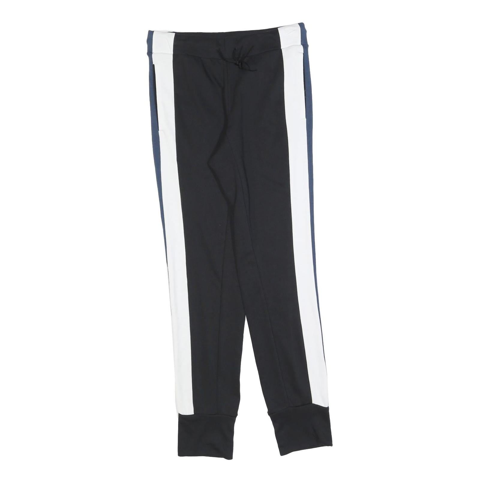 ADIDAS Womens Joggers Black & Navy Blue & White Slim Regular S W28 L30 Contrast
