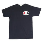 CHAMPION Mens Black Graphic T-Shirt L Short Sleeve Crew Neck Cotton Casual