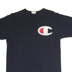 CHAMPION Mens Black Graphic T-Shirt L Short Sleeve Crew Neck Cotton Casual