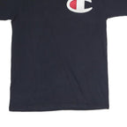 CHAMPION Mens Black Graphic T-Shirt L Short Sleeve Crew Neck Cotton Casual