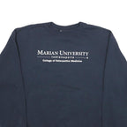 CHAMPION Mens Navy Marian University College Sweatshirt L Cotton Blend Crew Neck
