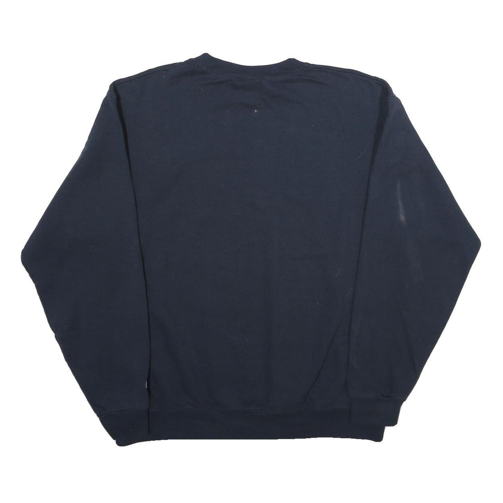 CHAMPION Mens Navy Marian University College Sweatshirt L Cotton Blend Crew Neck