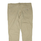 CARHARTT Mens Beige Regular Fit Work Trousers W40 L30 Cotton Blend Zip Closure