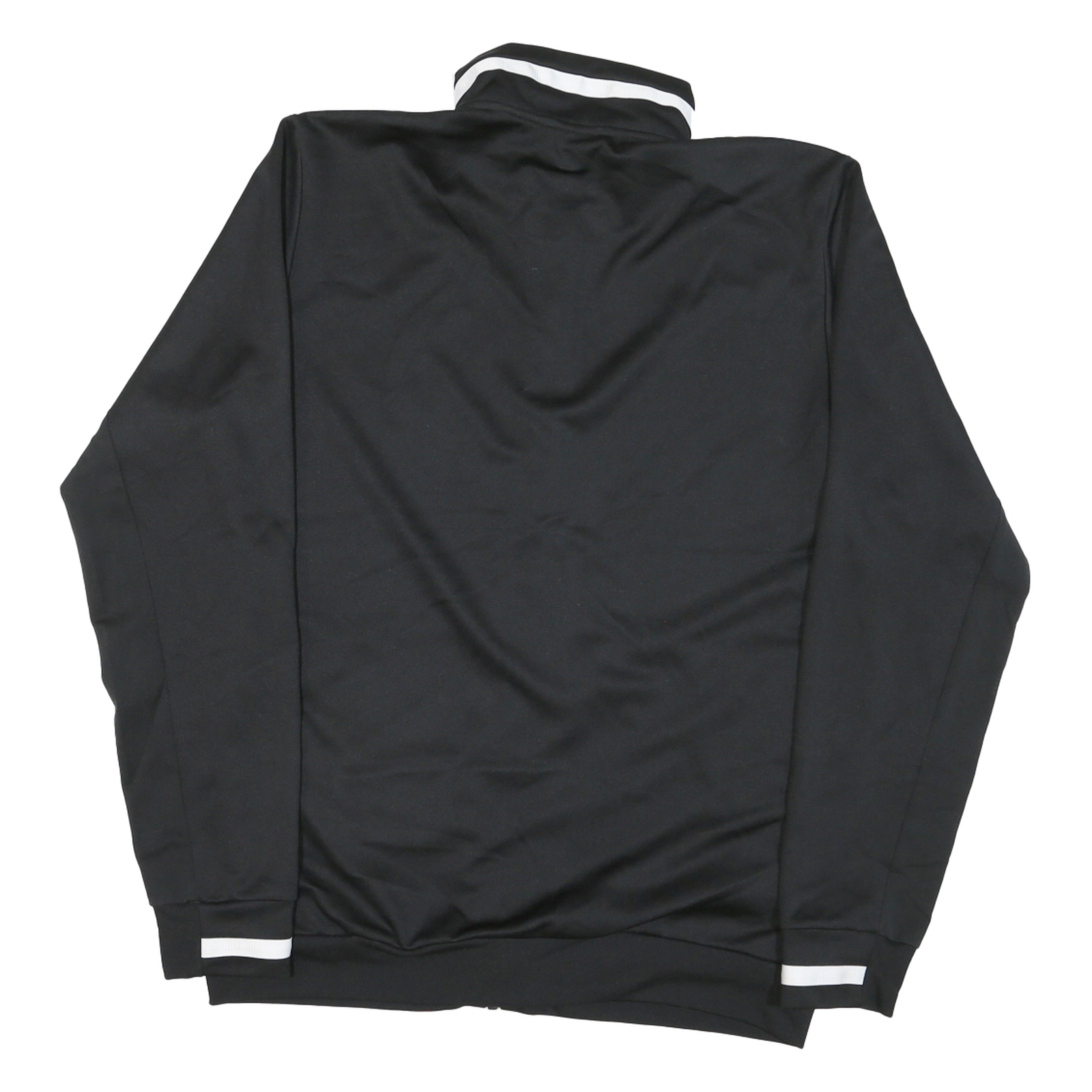 ADIDAS Mens Black Track Jacket L Polyester Blend Plain Zip Athletic Sportswear