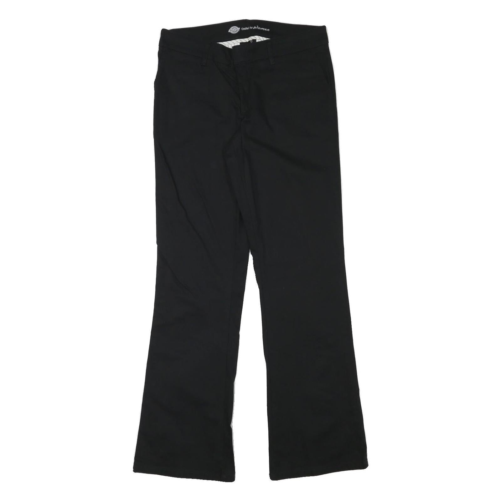 DICKIES Womens Cotton Blend Black Regular Fit Trousers W32 L33 Workwear Zip