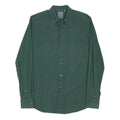 CALVIN KLEIN Mens Green Plain Shirt S Cotton Blend Long Sleeve Button Collar