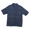 PURITAN Mens Navy Blue Patterned Rayon Shirt M Casual Button Up