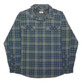 COLUMBIA Mens Blue Green Plaid Shirt XL Outdoor Hiking Breathable Polyester