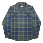 COLUMBIA Mens Blue Green Plaid Shirt XL Outdoor Hiking Breathable Polyester