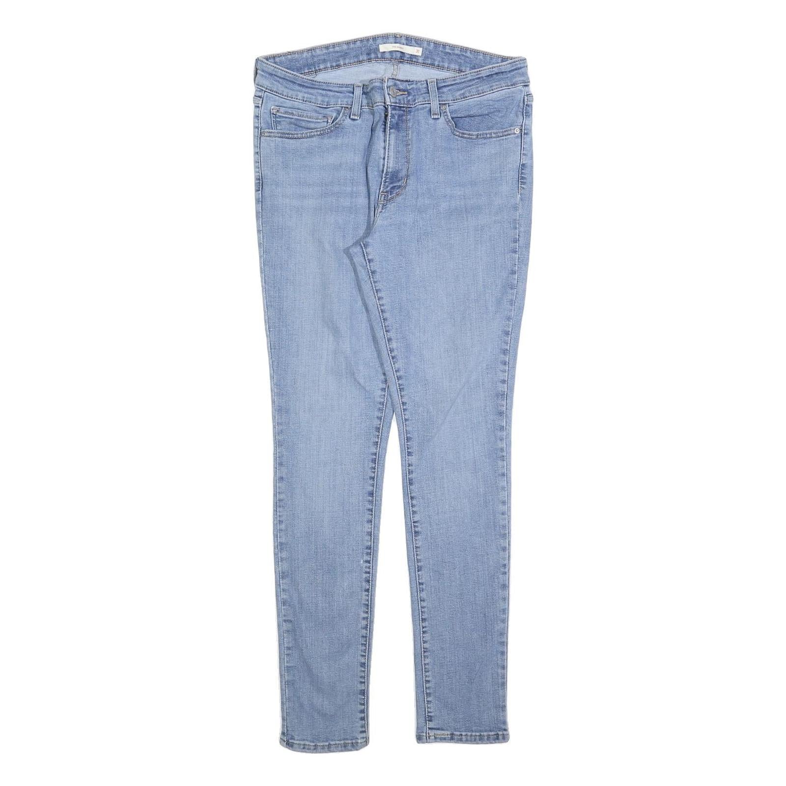 LEVI'S 711 Mens Slim Light Blue Denim Jeans Cotton Blend W31 L30 Zip Closure