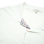 BURBERRY Mens Cream Polo Shirt L Cotton Blend Classic Check Detail Casual