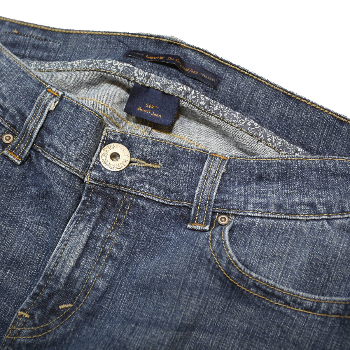 LEVI'S 542 Womens Jeans Blue Regular Straight Denim Medium W31 L30 Zip Closure