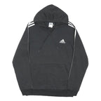 ADIDAS Mens Black Hooded Pullover M Cotton Blend Sports Casual Hoodie