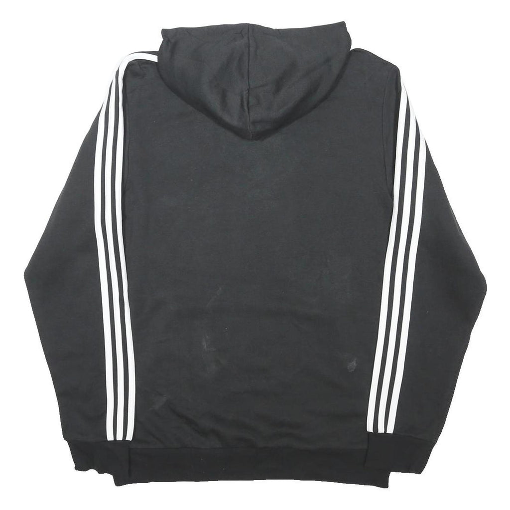 ADIDAS Mens Black Hooded Pullover M Cotton Blend Sports Casual Hoodie