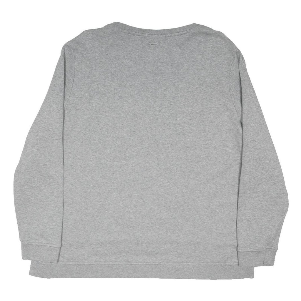 BARBOUR Womens Grey Sweatshirt UK 18 Cotton Blend Crew Neck Long Sleeve Casual