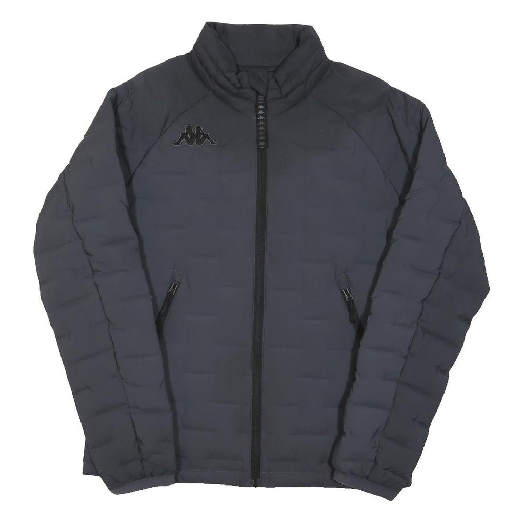 KAPPA Mens Black Jacket M Polyester Blend Quilted Zip Casual Sport
