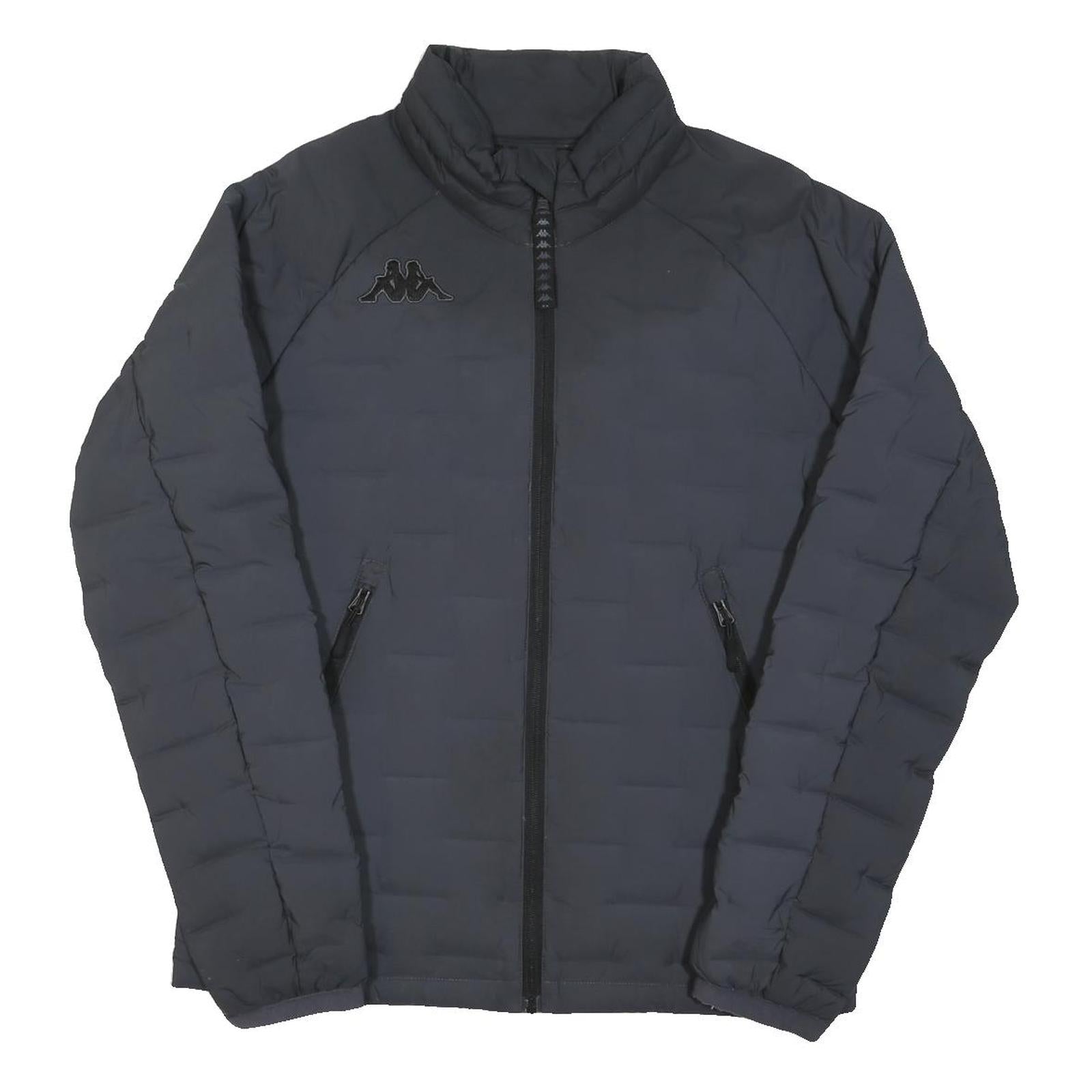 KAPPA Mens Black Jacket M Polyester Blend Quilted Zip Casual Sport