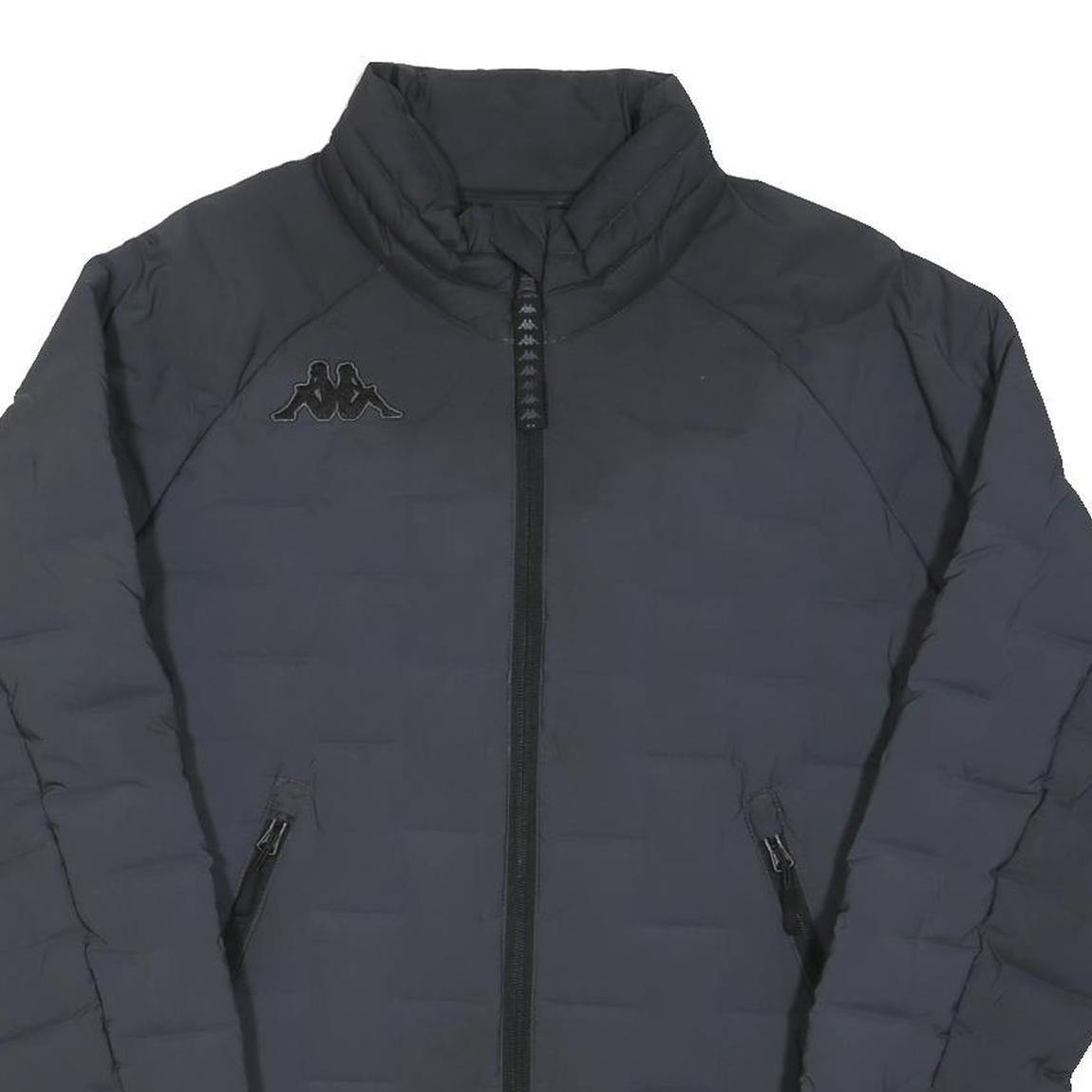 KAPPA Mens Black Jacket M Polyester Blend Quilted Zip Casual Sport