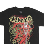 REEBOK Mens Black San Francisco 49ers Graphic T-Shirt L Cotton Short Sleeve Crew